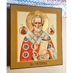 Рукописная икона Николай Чудотворец